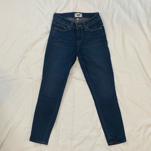 PAIGE Verdugo Crop Skinny Leg Denim | Women's Size 25 | Medium Wash - Picture 2 of 8